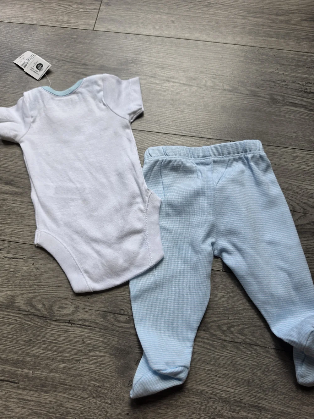 3/$6 Baby Blue 'Love My Family' Bodysuit & Footed Pant Set